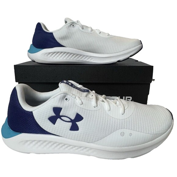 Under Armour Mens Size 9.5 Charged Pursuit 3 White Sonar Blue Running Shoes main image 9